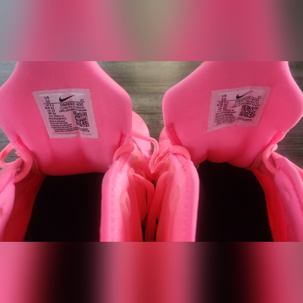 **LIKE NEW** Nike Air VaporMax Plus Sz 10 Vibrant Neon BUBBLEGUM Hot Sunset Pink - Picture 8 of 12